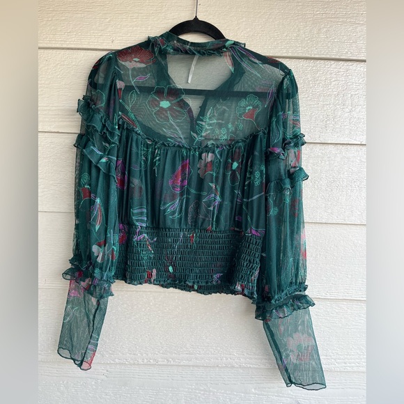 Free People Twyla Emerald Green Crop Top Size XL - Picture 2 of 9